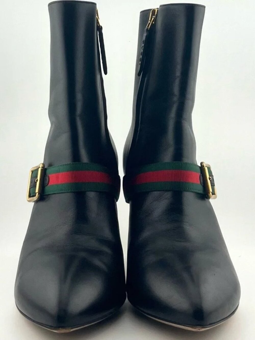 Authentic Gucci Black Leather Ankle Boots - Size 37.5 ( US 7)